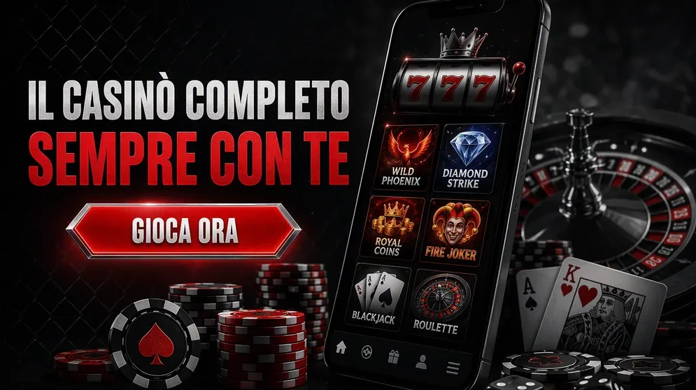 smartphone con interfaccia casinò mobile aperta